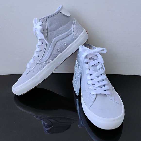 Vans Women's The Lizzie Canvas Sneaker in Cool & Unique Dusty Blue / White - Picture 11 of 13